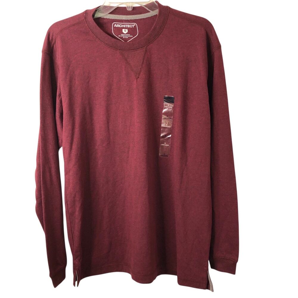 Architect NWT Men's Maroon Long Sleeve T-Shirt Size Small